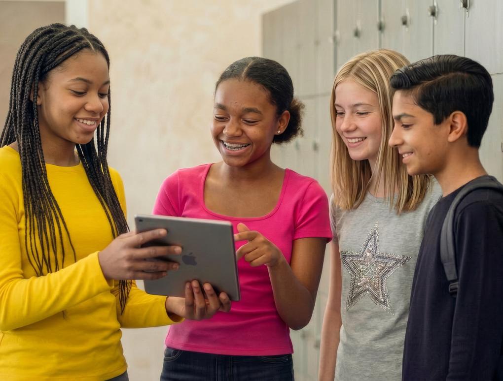 la_miranda students using a tablet